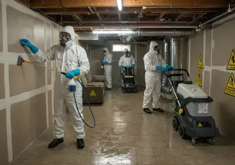 Basement Moisture Removal and Structural Drying process in Rankin, TX